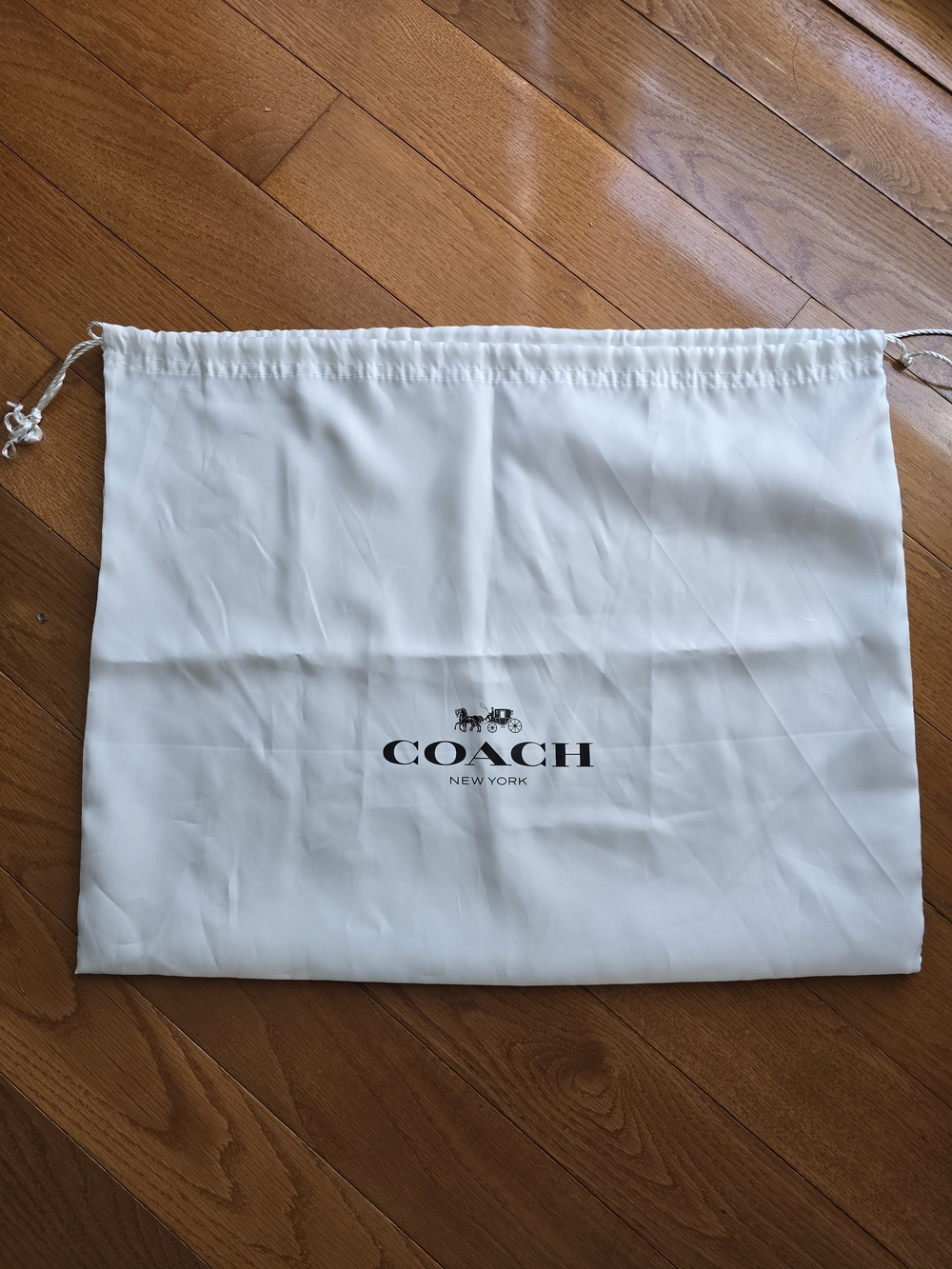 COACH Medium Dust Bag 19"x15" White Satiny Silk Drawstring